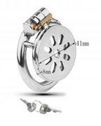 Stalowy mikro pas cnoty płaski flat cage chastity oring 45mm