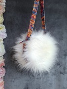 Torebka na ramię, biała, okrągła, futerko