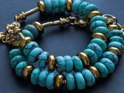 Komplet dwóch bransoletek z turkusem