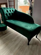 Szezlong welurowy 145 pikowany, stan IDEALNY 