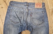 Kultowe Jeansy Levi's 501 W34 L30 – Jasne, Button Fly, Vintage
