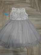 Nowa sukienka z koronką, tiul, r.134/140