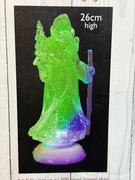 Świecący Mikołaj LED 26 cm Zmiana Kolorów Akryl Ozdoba Świąteczna