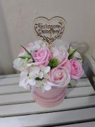 Flowerbox mydlany na prezent dzień babci i dziadka 