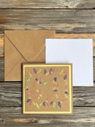 Kartka haftowana na 60te urodziny, 60 lat, jubileusz, urodziny