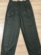 Spodnie eleganckie z zakładkami – butelkowa zieleń