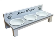 Ceramiczne miski dla dużego kota 3 x 16 cm / 340 ml - Biały + Twój nadruk