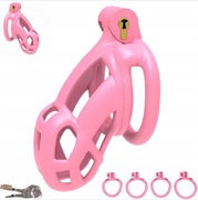 Meski Pas Cnoty z Zapieciem Na Klucz Klatka rozm r. L BDSM różowy CAGE