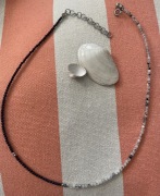 BLASK KSIĘŻYCA naszyjnik z kamieni Kwarc paproci Hematyt Hand-m Dzień Matki