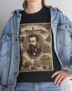 Koszulka Damska T-shirt Nadruk Vintage Portret Miasto Retro Bawełna Premium