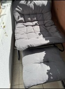 Fotel bujany wypoczynkowy z podnóżkiem