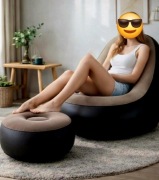 Duzy fotel dmuchany + podnóżek + pompka