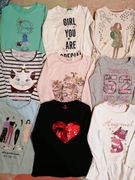 Bluzki dziewczęce długi rękaw roz 110 /116   9szt