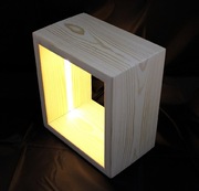 Lampka drewniana, bielona, LED, 100 % drewno 