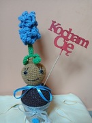 Kwiat kwiatek  na szydełku  ozdoba Walentynki