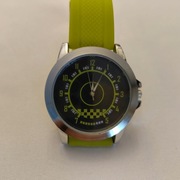 Męski sportowy zegarek analogowy z gumową limonkowa branzoletką