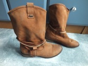 buty kozaki krótkie damskie KORDEL polski producent roz.40 skóra nubuk