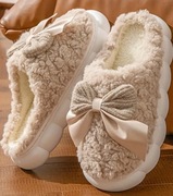 Przytulne kapcie damskie z kokardą Nowe Rozmiar 39