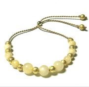 Bransoletka Talizman Naturalny Kamień Żółty Topaz mleczny