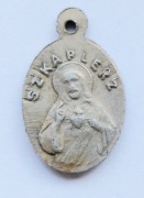 Dawny medalik szkaplerz Matka Boska z Dzieciątkiem Jezus Chrystus