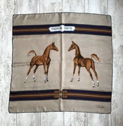 Duża Piękna Apaszka Szalik Cornelia James 80’ Konie Jedwab Vintage Unikat !