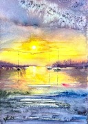 Regaty morskie. Original Akwarela A4