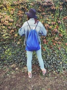 Plecak worek kobalt niebieski handmade