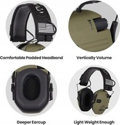 Słuchawki aktywne na strzelnice Walker's Razor ochronniki słuchu khaki