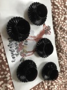 Zestaw filiżanki espresso ciemny fiolet szkło x 5