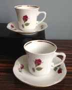 2 x filiżanka ze spodkiem Chodzież fason KAMELIA | Bordowa Róża