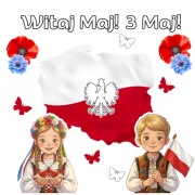 DEKORACJA 3 MAJA GAZETKA SZKOLNA XXL MAPA POLSKI FOTO