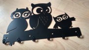 Wieszak sowy uniwersalny z blachy 1,5mm Czarny POZNAŃ