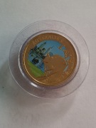 Australia kolorowa moneta 1 dolar Kangur z 2009r.srebro 1/2uncji lustro