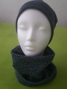 Czapka i komin z dzianiny swetrowej