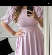 Sukienka na wesele z bufkami długa elegancka wieczorowa balowa xl 42 