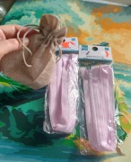 Woreczek jutowy Różowe Szerokie Zamki błyskawiczne 75 cm kostki Nowe DIY