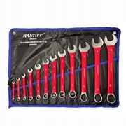 Klucze płasko-oczkowe 12-el. 6-32mm gumowane warsztatowe zestaw kluczy