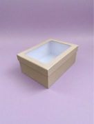 Prostokątne pudełko prezentowe z przezroczystym okienkiem 19x13x7,5 cm