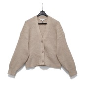 Damski Sweter Kardigan Luźny Fason Jasnobeżowy H&M |R. M