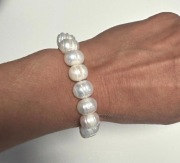 Bransoletka  Duże perły naturalne barokowe Złocenie 24K