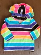 9. Bluza z kapturem w kolorowe paski polar rozmiar 80