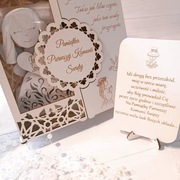 Pudełko upominkowe z aniołkiem na Komunię - dla dziewczynki