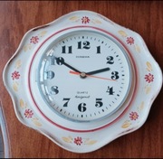 Oryginalny ceramiczny ręcznie robiony zegar ścienny Dugena  