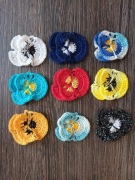 Zestaw bratków kolorowych na szydełku zestaw 