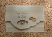 Zaproszenie  na Ślub z  kopertą bryczka obrączki 10 szt 