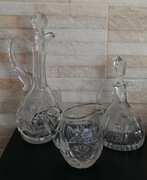 Krysztalowe Trio karafki i  maly dzbaneczek