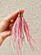 Kolczyki ze strusich piór delikatny róż