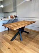 STÓŁ ROZKŁADANY DĘBOWY NOGI KRZYŻAK LOFT RUSTIC