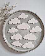 Chmurki na tort - zestaw 5szt z masy cukrowej chrzest roczek