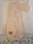 SLEEPEE Otulacz niemowlęcy Second Step z czapeczką Animals CREAM 6,5-9 kg